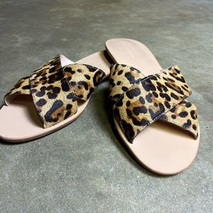 Loeffler Randall Cross Strap Leopard Sandal